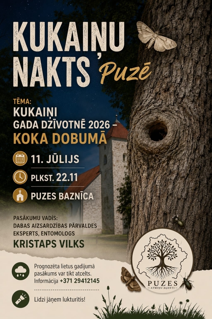 Puzē notiks kukaiņu nakts