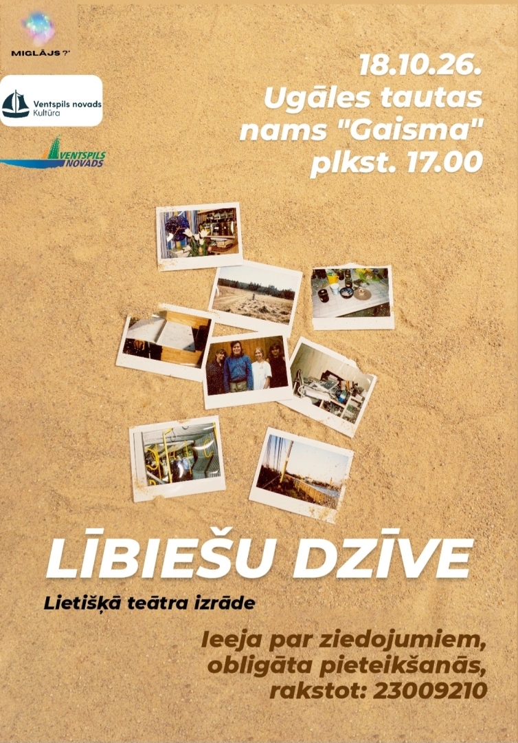 Ugāles tautas namā “Gaisma” būs iespēja skatīties lietišķo teātra izrādi “Līvõd jelāmi. Lībiešu dzīve." 
