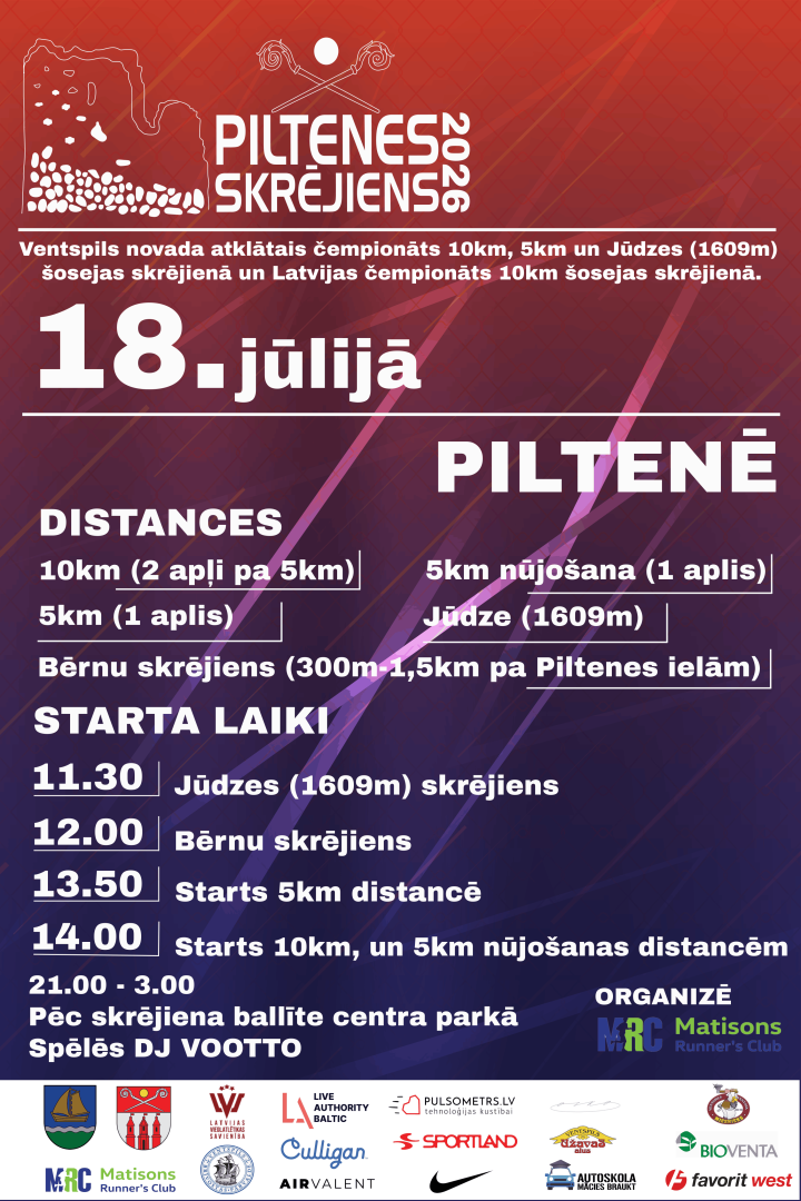 18. jūlijā notiks Piltenes skrējiens