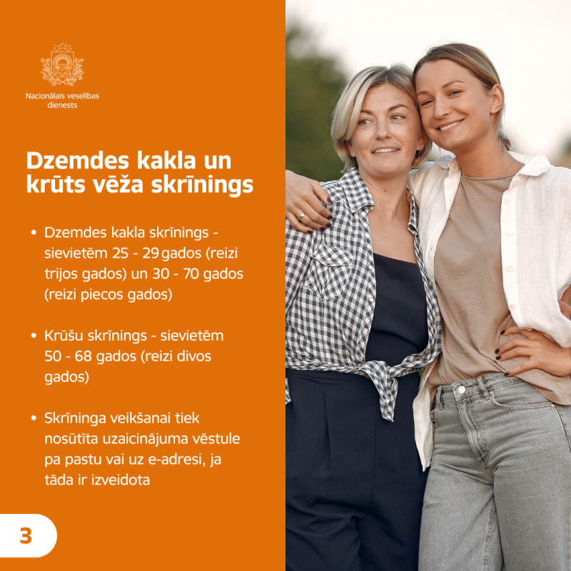 Nacionālais veselības dienests (NVD) ir apkopojis informāciju par visām valsts apmaksātajām profilaktiskajām pārbaudēm, kuras ir pieejamas Latvijas iedzīvotājiem.