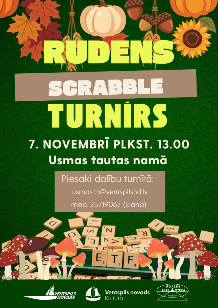 Usmā notiks rudens scrabble turnīrs