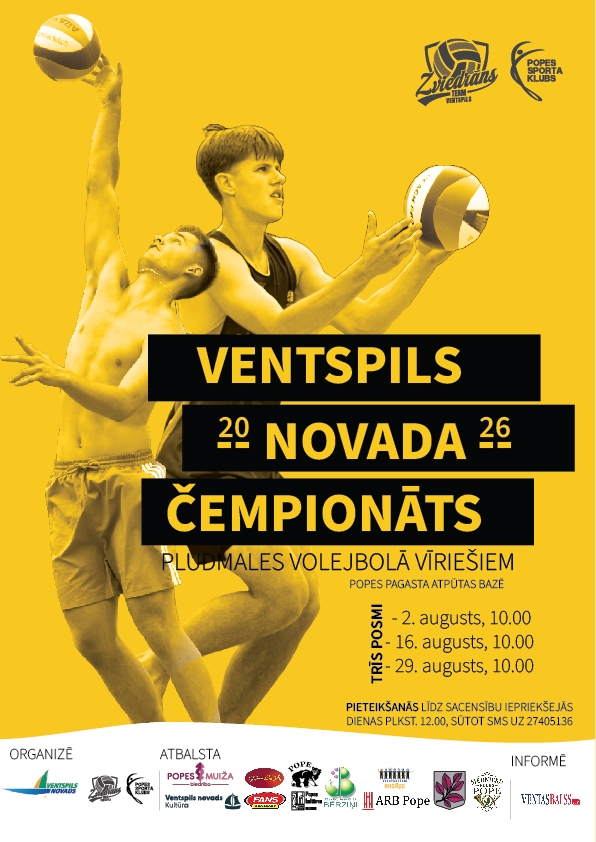 Ventspils novada atklātais čempionāts pludmales volejbolā vīriešiem 2026