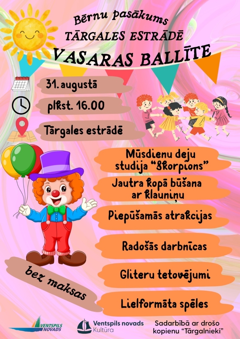 Tārgalē notiks bērnu vasaras ballīte