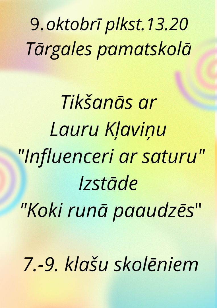 Tikšanās ar Lauru Kļaviņu jauniešiem