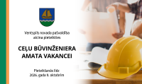 Ventspils novada pašvaldība (reģ. Nr. 90000052035) aicina pieteikties ceļu būvinženiera (profesijas kods 2142 15) amata vakancei