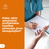 Nacionālais veselības dienests (NVD) ir apkopojis informāciju par visām valsts apmaksātajām profilaktiskajām pārbaudēm, kuras ir pieejamas Latvijas iedzīvotājiem.
