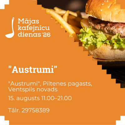 Piltenē viesus mājas kafejnīcā "Austrumi" uzņems 15,. augustā