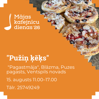 Bariš izdarīg pužiņ cilvēk 1891.gadā celtās Pagastmājs sētā piedalīsies Mājas kafejnīcu dienā 2026. Ja Tu pie mums jau i bījs, tad brauc atkal un paņem līdz kād draug. 