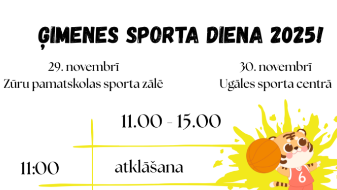 Ģimeņu sporta diena notiks Zūrās un Ugālē