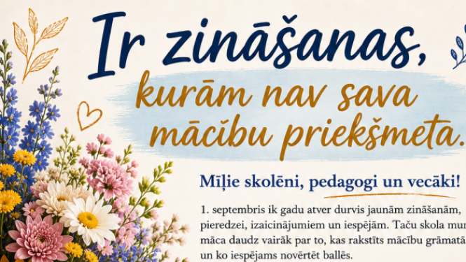 Izglītības pārvaldes vadītāja Aina Klimoviča sveic zinību dienā