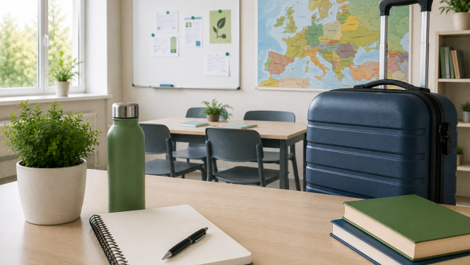 Mācību klase ar dažādiem elementiem