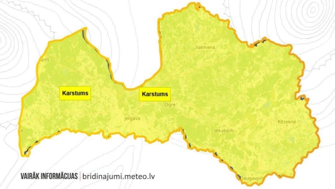 Latvijā gaidāms stiprs karstums