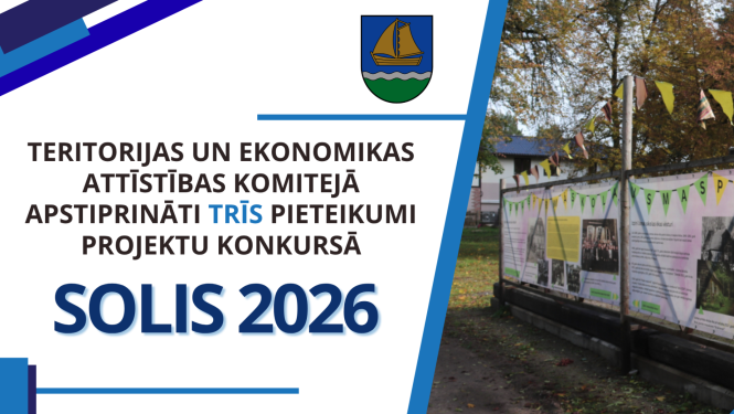 Apstiprināti trīs projekti projektu konkursā “Solis 2026”