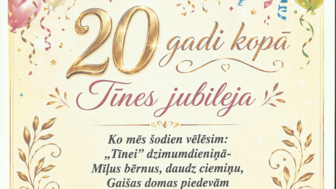 Tīne svinēs 20 gadu jubileju
