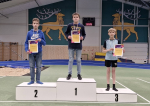 60 metru barjerskrējiena U14 puišu pjedestāls