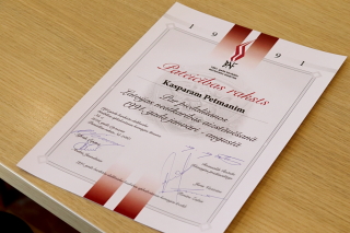 Pateicības raksts barikāžu dalībniekam