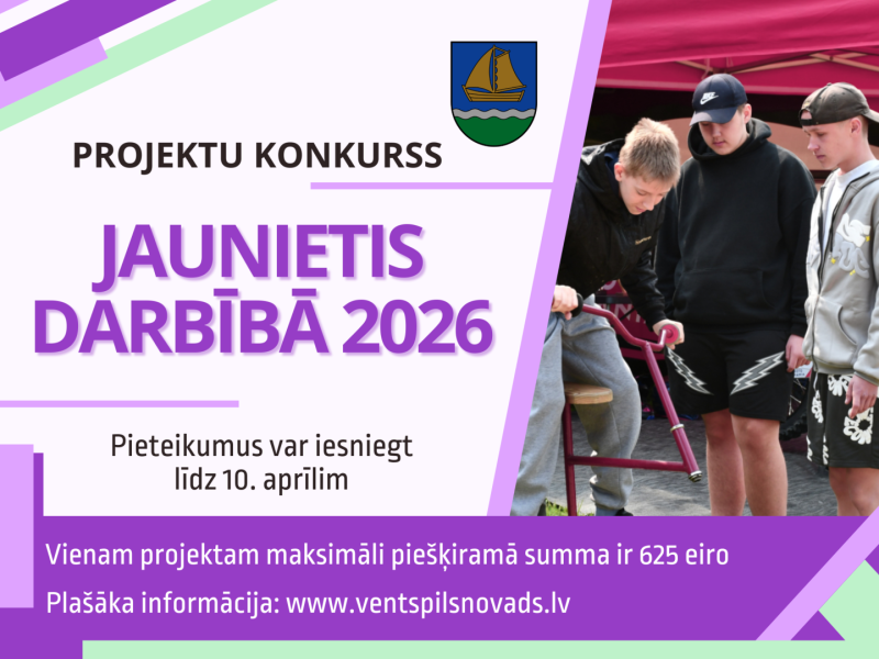 Aicina pieteikties projektu konkursā “Jaunietis darbībā 2026”