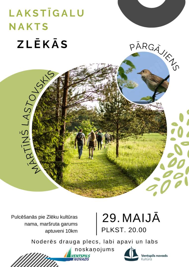 Zlēkās notiks Laktīgalu nakts pārgājiens