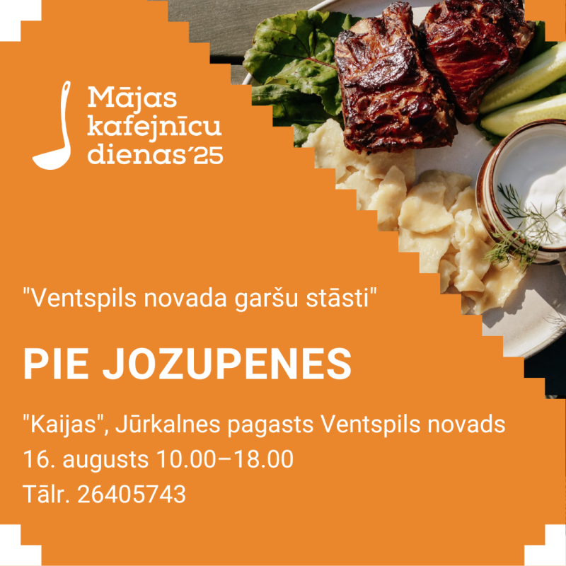 Kafejnīca "Pie Jozupenes" viesus uzņems 16. augustā plkst 10.00 "Kaijās, Jūrkalnes pagastā"