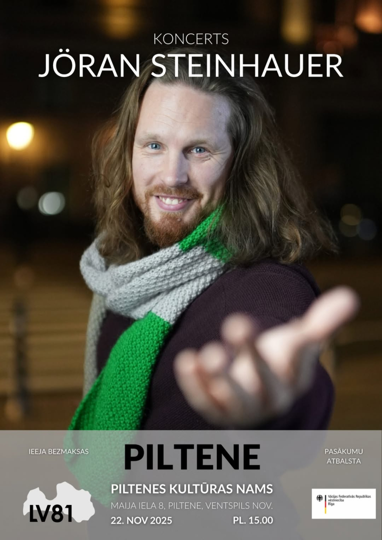 Dziedātāja Jorena Šteinhauera projekta “LV81” koncerts Piltenes kultūras namā