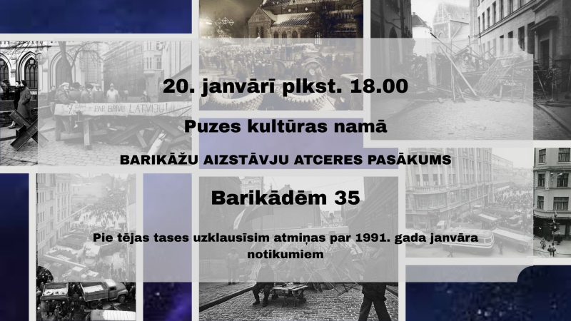 Puzē notiks Barikāžu aizstāvju atceres pasākums