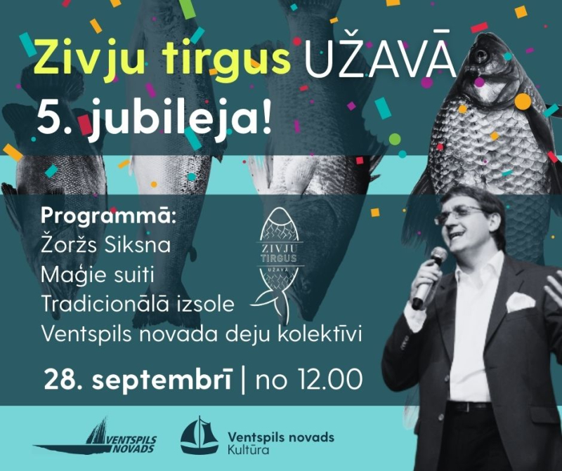28. septembrī no plkst. 12.00, Užavas pagastā, Ventspils novadā, norisināsies piektais Užavas Zivju tirgus