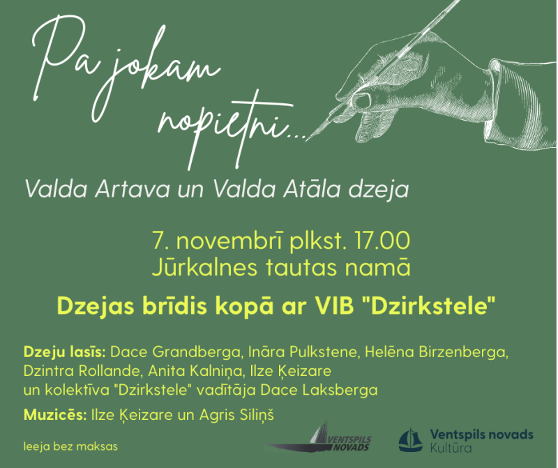 Jūrkalnē 7. novembrī būs dzejas brīdis