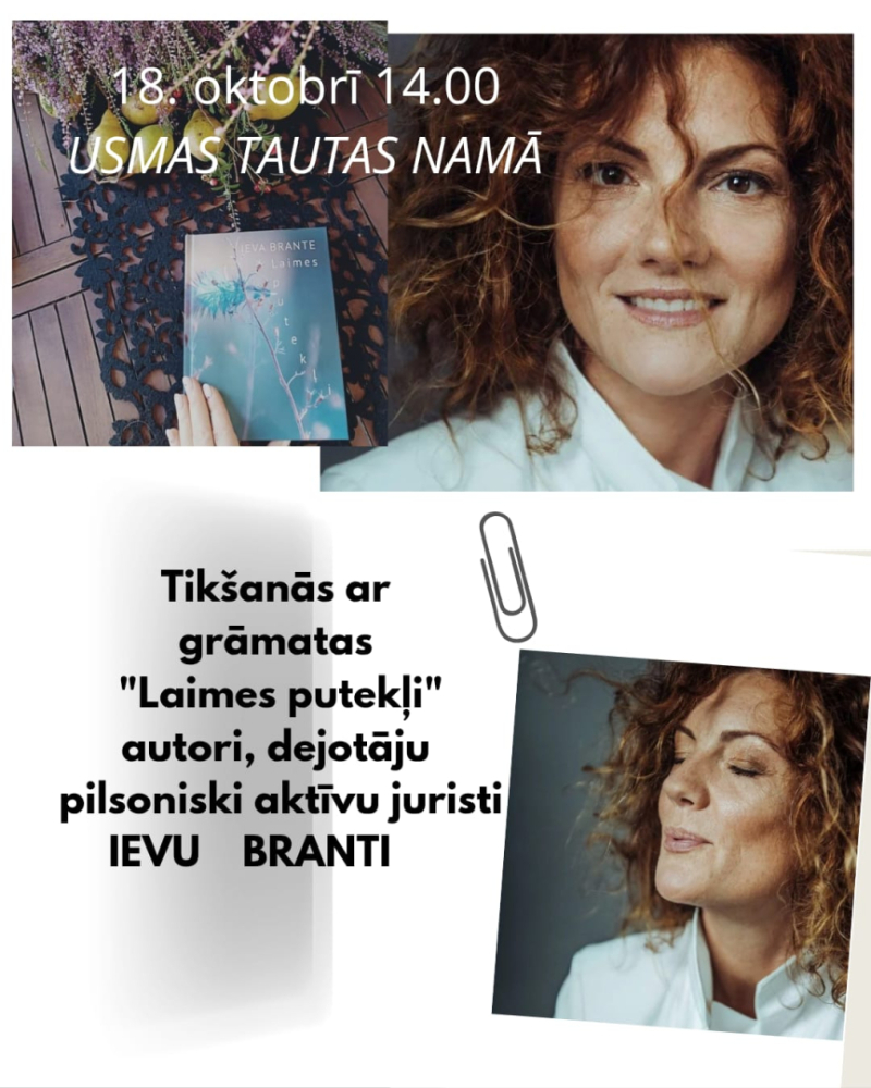 18. oktobrī notiks tikšanās ar Ievu Branti