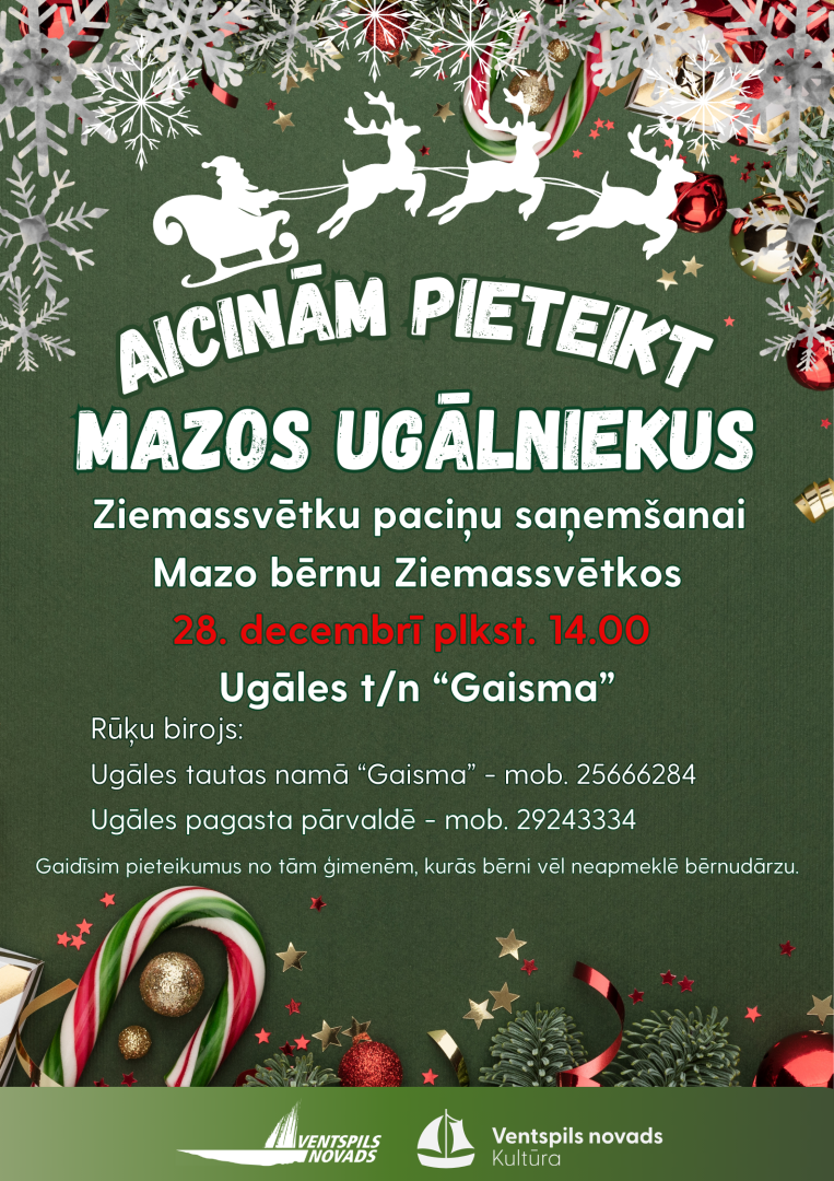 Ugālē bērni saņems Ziemassvētku paciņas