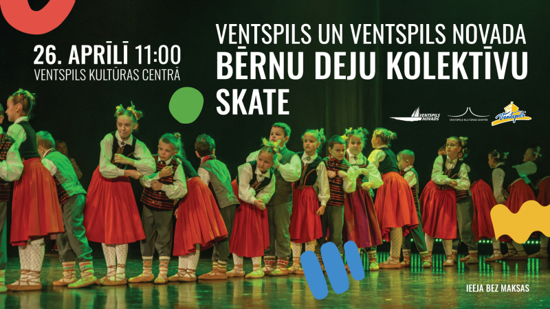 Notiks Ventspils valstspilsētas un Ventspils novada deju kolektīvu deju repertuāra pārbaudes skate.