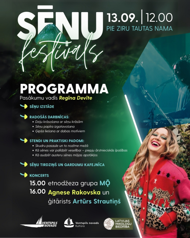13. septembrī Zirās notiks Sēņu festivāls