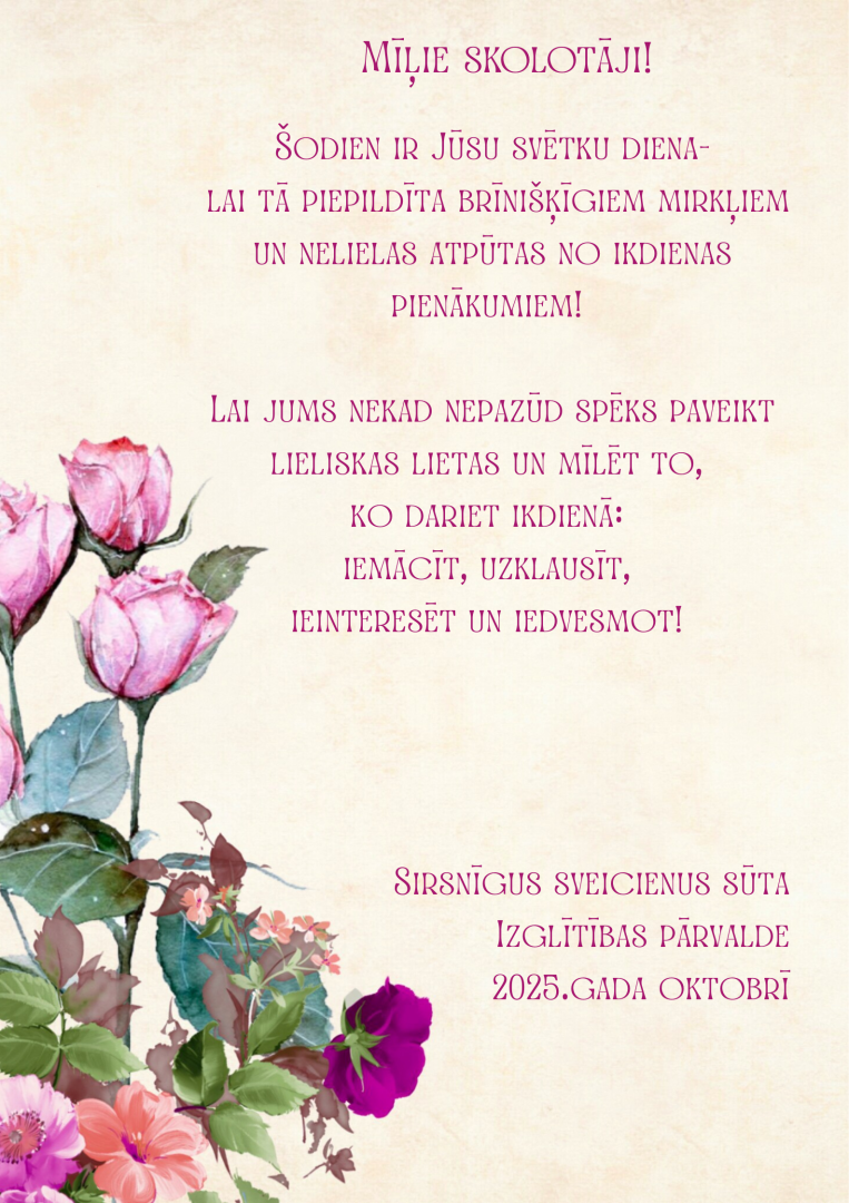 Sveiciens pedagogiem