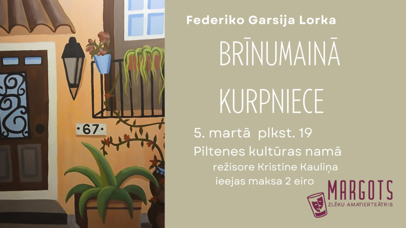 Piltenē būs iespēja skatīt teātra izrādi "Brīnumainā kurpniece"