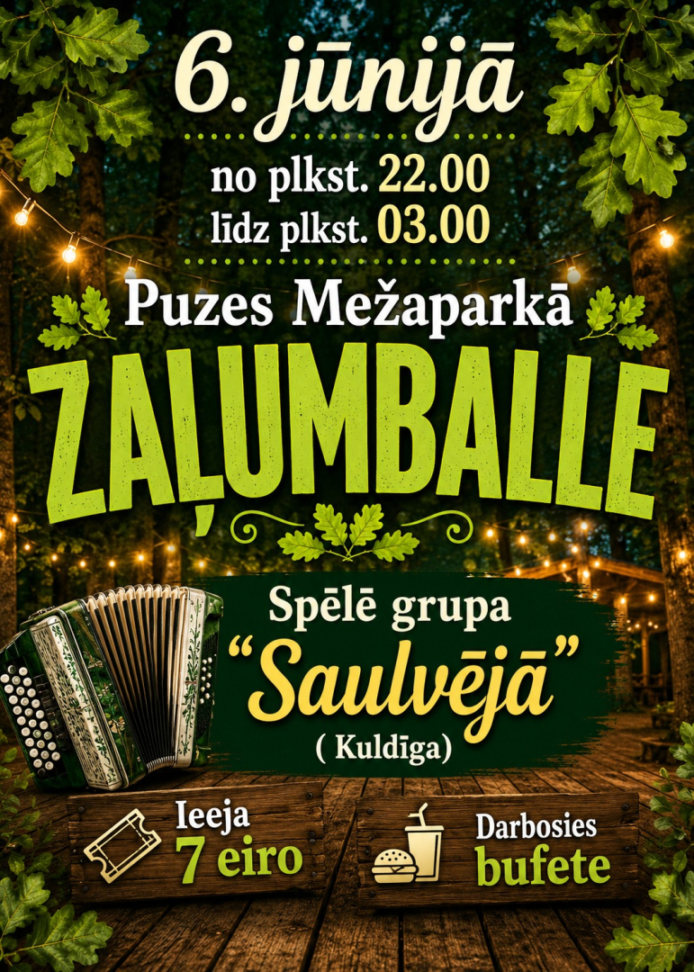 Puzē notiks zaļumballe