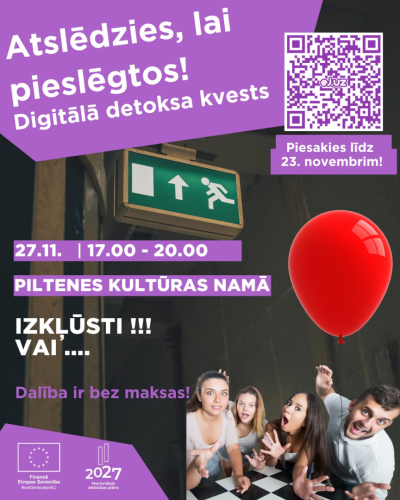 Piltenē notiks DDigitālais Detoksa Kvests