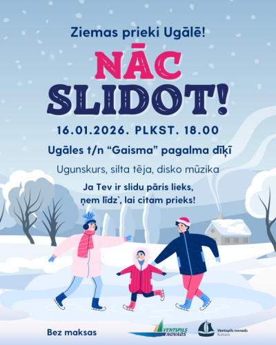 Ugālē būs iespēja slidot un baudīt siltu tēju