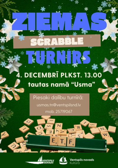 Usmā notiks ziemas "Scrabble" turnīrs