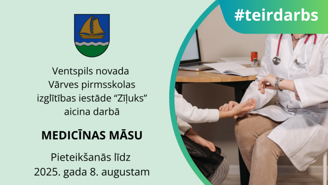 Izsludina vakanci izglītības iestādes "Zīļuks" medicīnas māsai