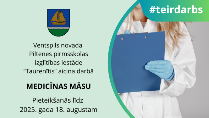 Piltenes bērnudārzs meklē medmāsu