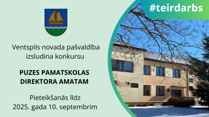 Izsludina konkursu Puzes pamatskolas direktora amatam