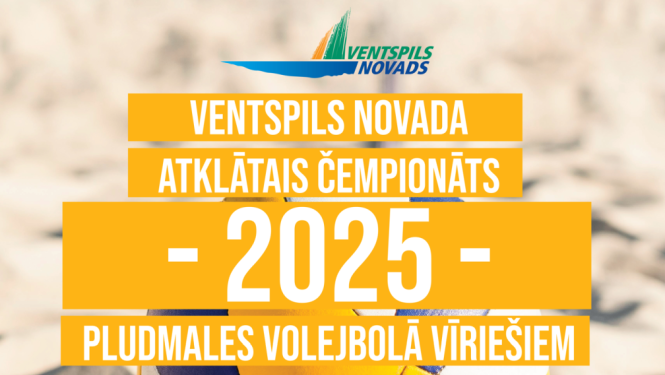 Tiek izsludināta pieteikšanās Ventspils novada atklātajā čempionātā pludmales volejbolā vīriešiem 2025