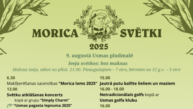 Morica svētki Usmā notiks 9. augustā