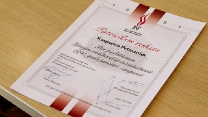Pateicības raksts barikāžu dalībniekam
