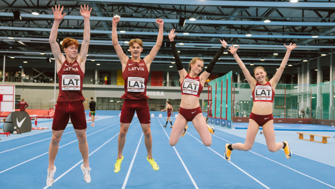 Sportisti palēcienā