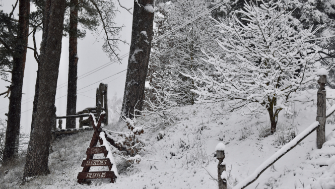 Lagzdienas pilskalns ziemā
