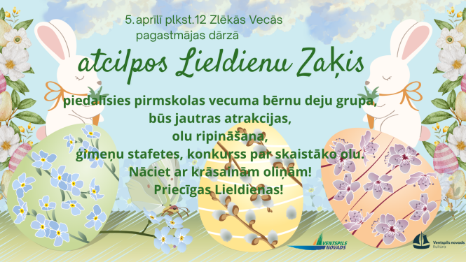 Zlēkās svinēs Lieldienas