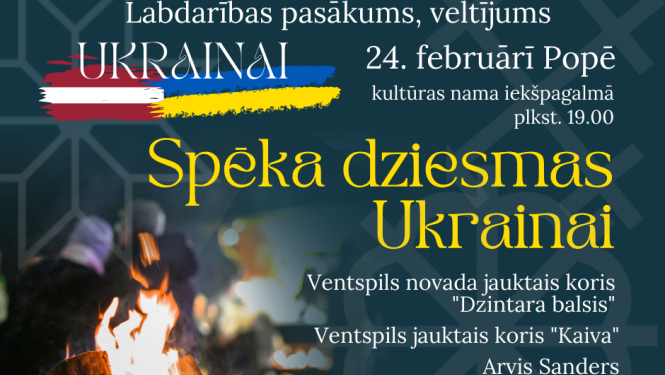 Popē notiks Ukrainas atbalsta pasākums