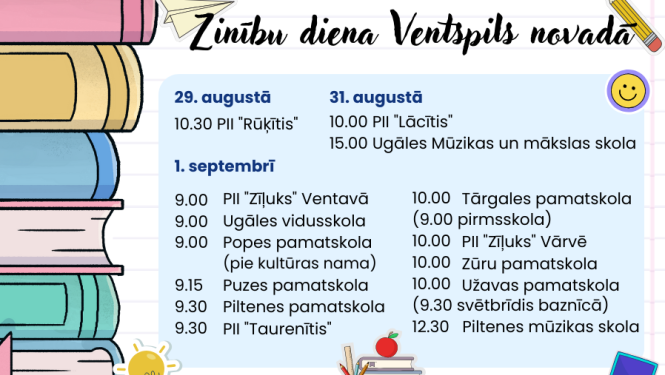 Zinību diena Ventspils novadā 2025. gadā