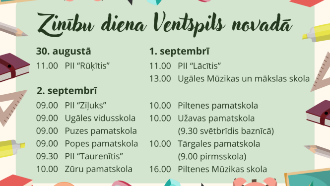 Zinību dienas Ventspils novadā vizuālis