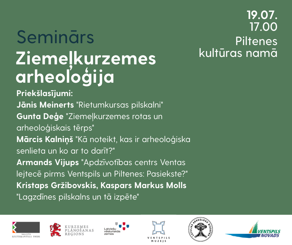 Piltenē notiks arheoloģijas seminārs